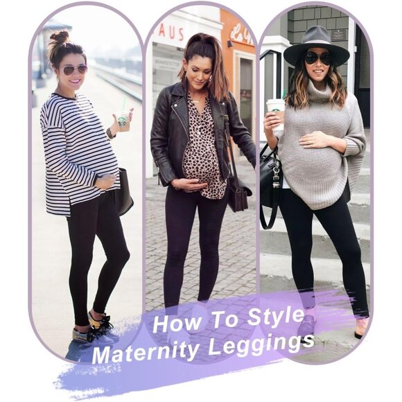 ⚡3 Pack Maternity Leggings Over Belly High Waist Yoga Pants Workout Comfy Tights - Picture 6 of 6